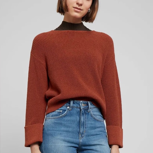 Weekday Cozy Cowl Neck Lucinda Sweater in Rust XS - Picture 1 of 12